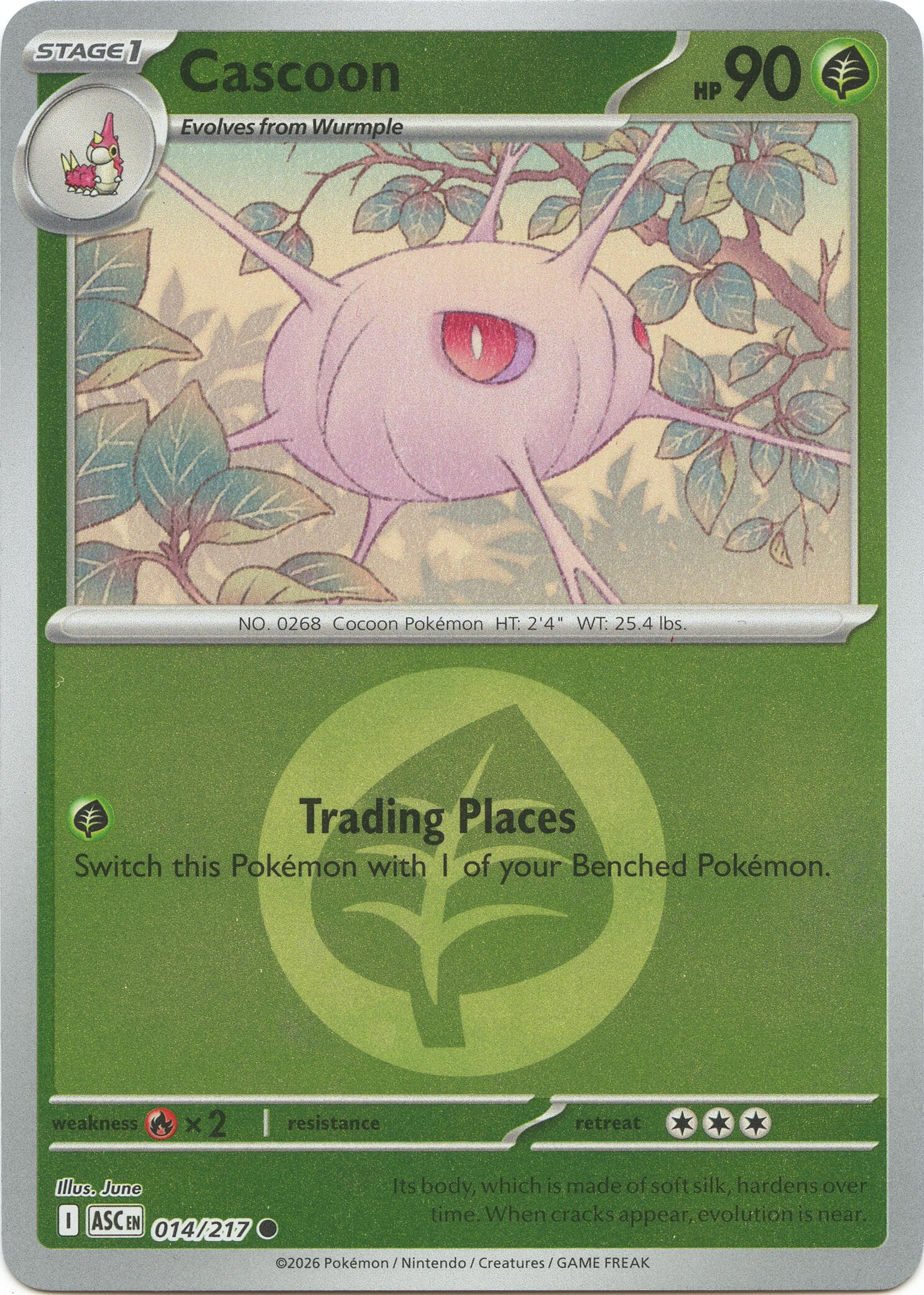 Cascoon (014/217) (Energy Symbol Pattern) [Mega Evolution: Ascended Heroes] | Gear Gaming Bentonville