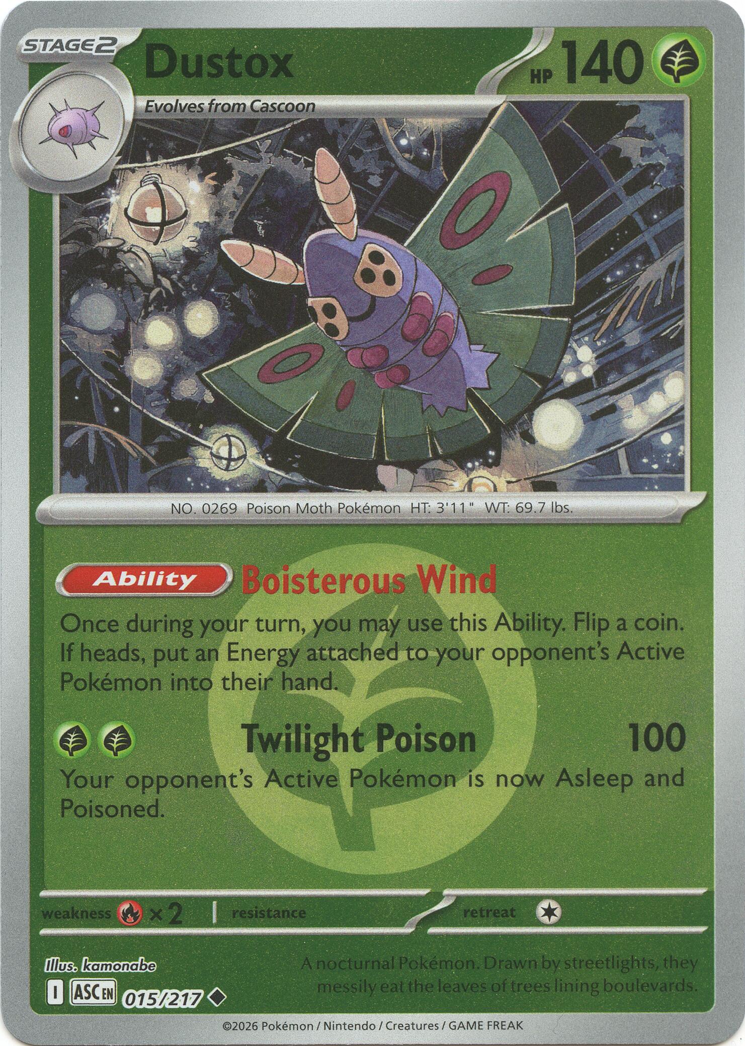 Dustox (015/217) (Energy Symbol Pattern) [Mega Evolution: Ascended Heroes] | Gear Gaming Bentonville