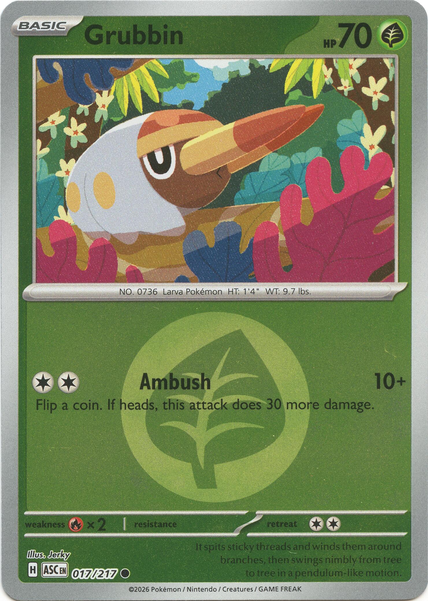 Grubbin (017/217) (Energy Symbol Pattern) [Mega Evolution: Ascended Heroes] | Gear Gaming Bentonville
