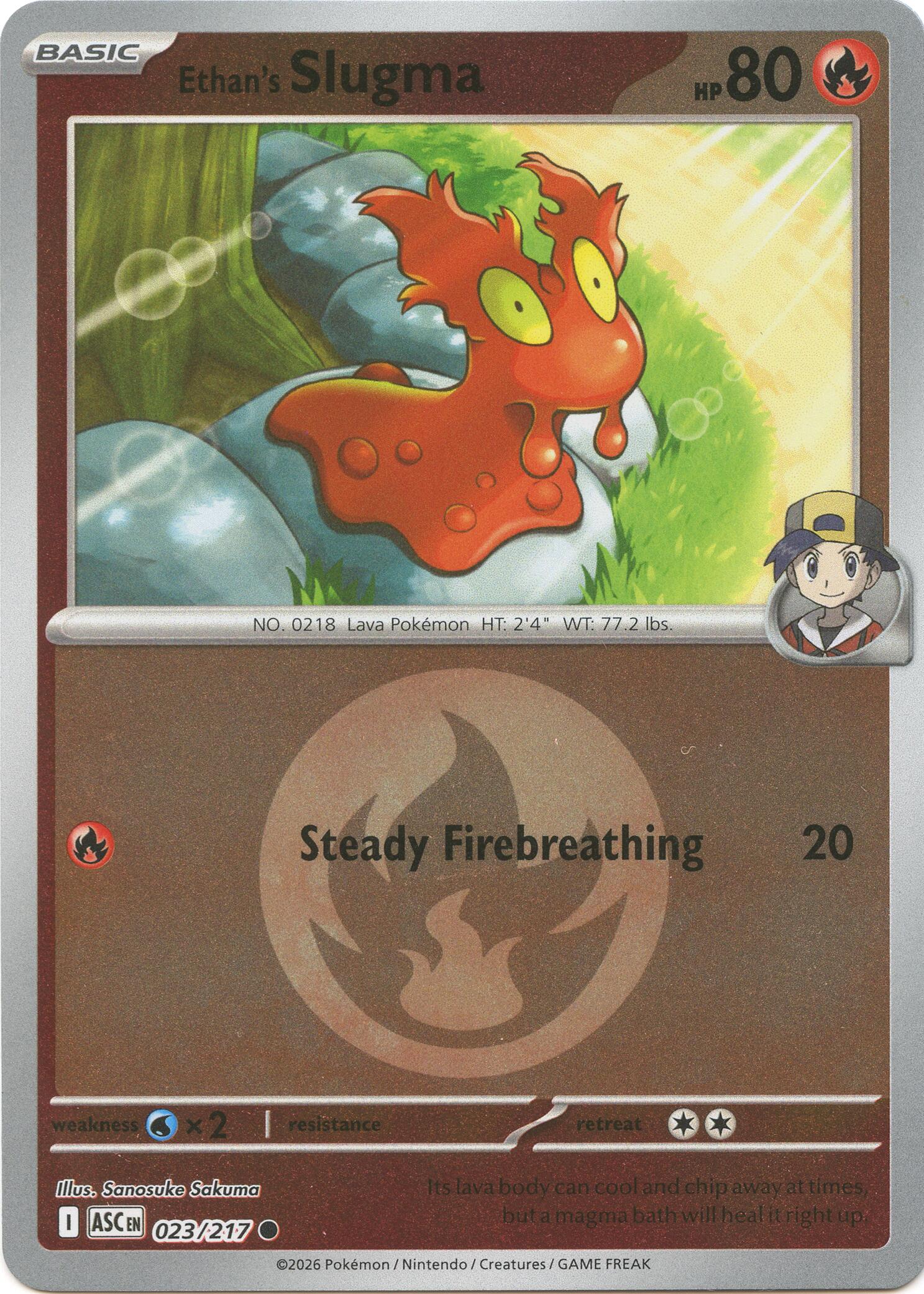 Ethan's Slugma (023/217) (Energy Symbol Pattern) [Mega Evolution: Ascended Heroes] | Gear Gaming Bentonville