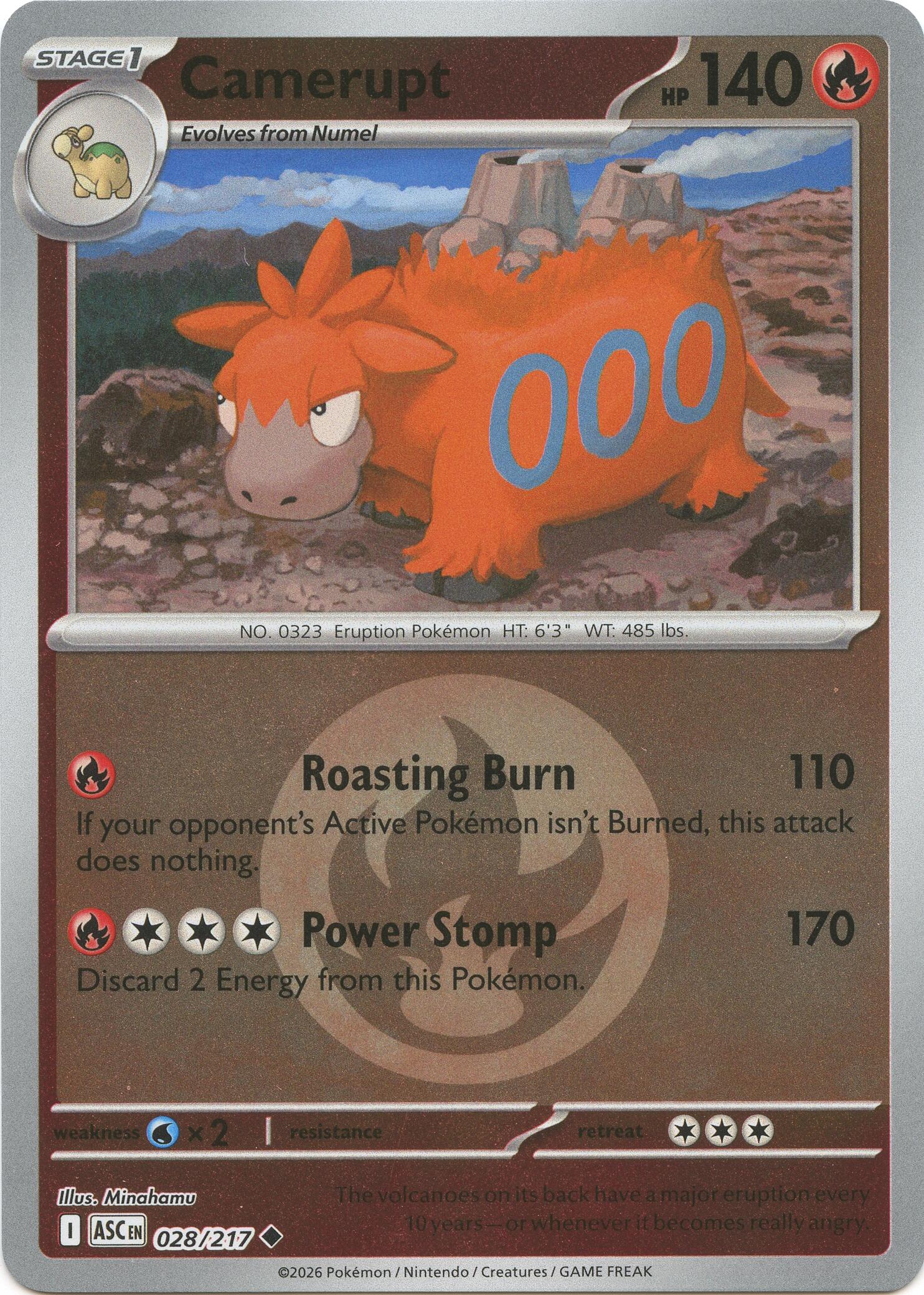 Camerupt (028/217) (Energy Symbol Pattern) [Mega Evolution: Ascended Heroes] | Gear Gaming Bentonville