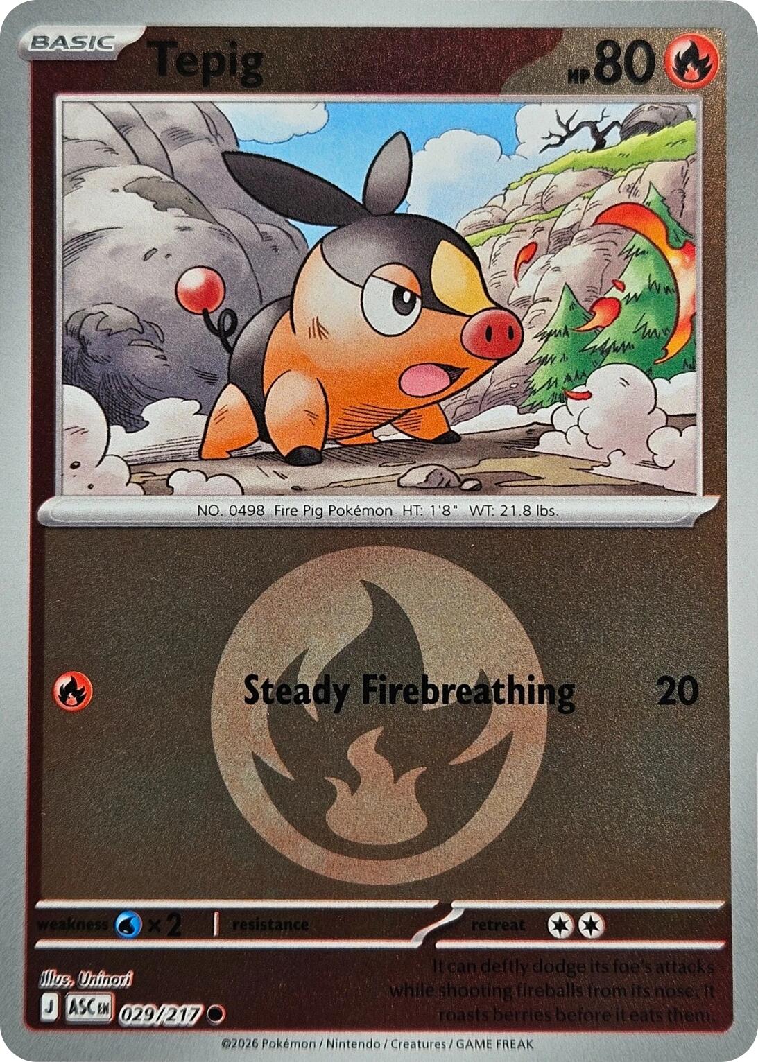 Tepig (029/217) (Energy Symbol Pattern) [Mega Evolution: Ascended Heroes] | Gear Gaming Bentonville
