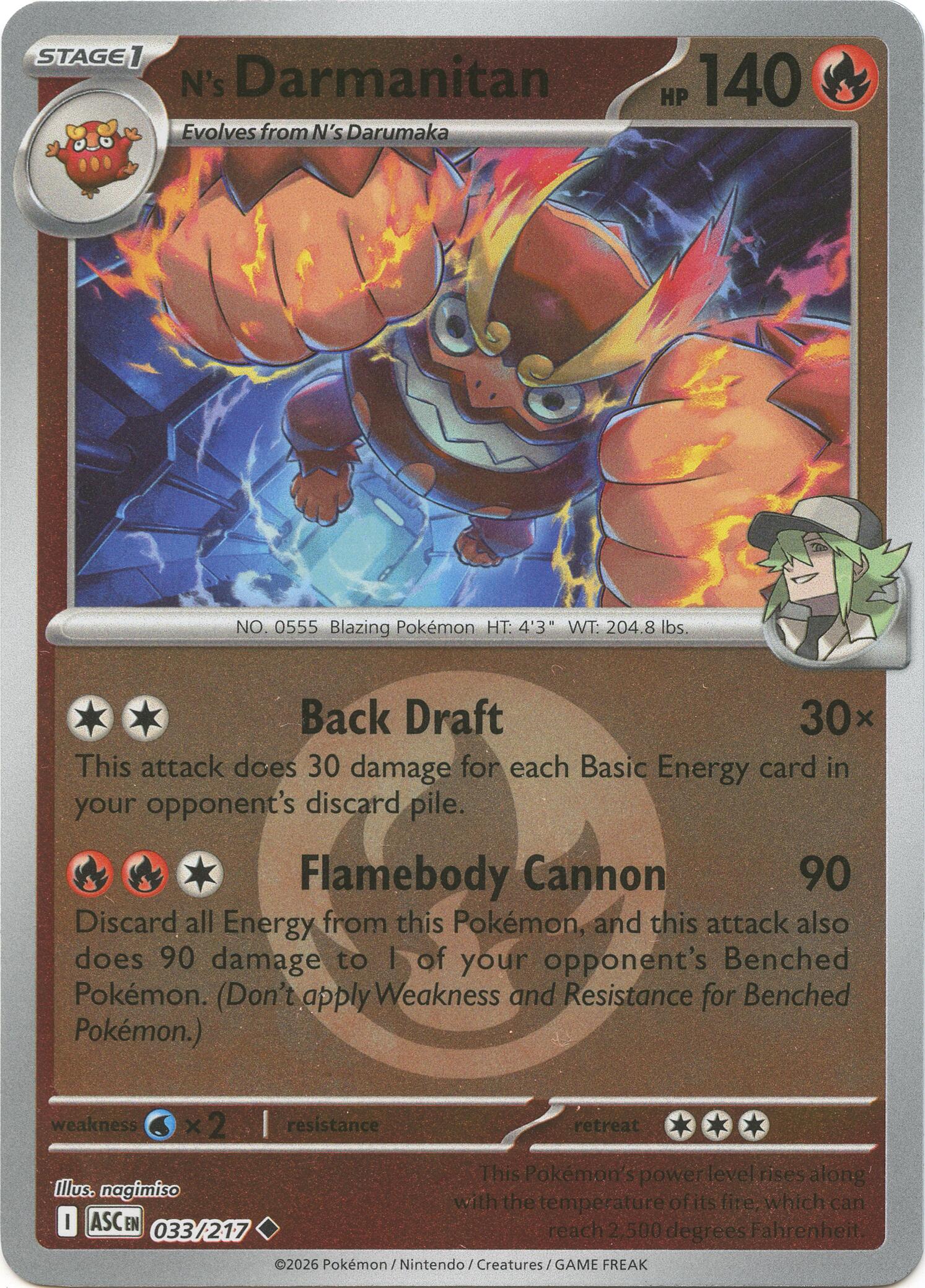 N's Darmanitan (033/217) (Energy Symbol Pattern) [Mega Evolution: Ascended Heroes] | Gear Gaming Bentonville