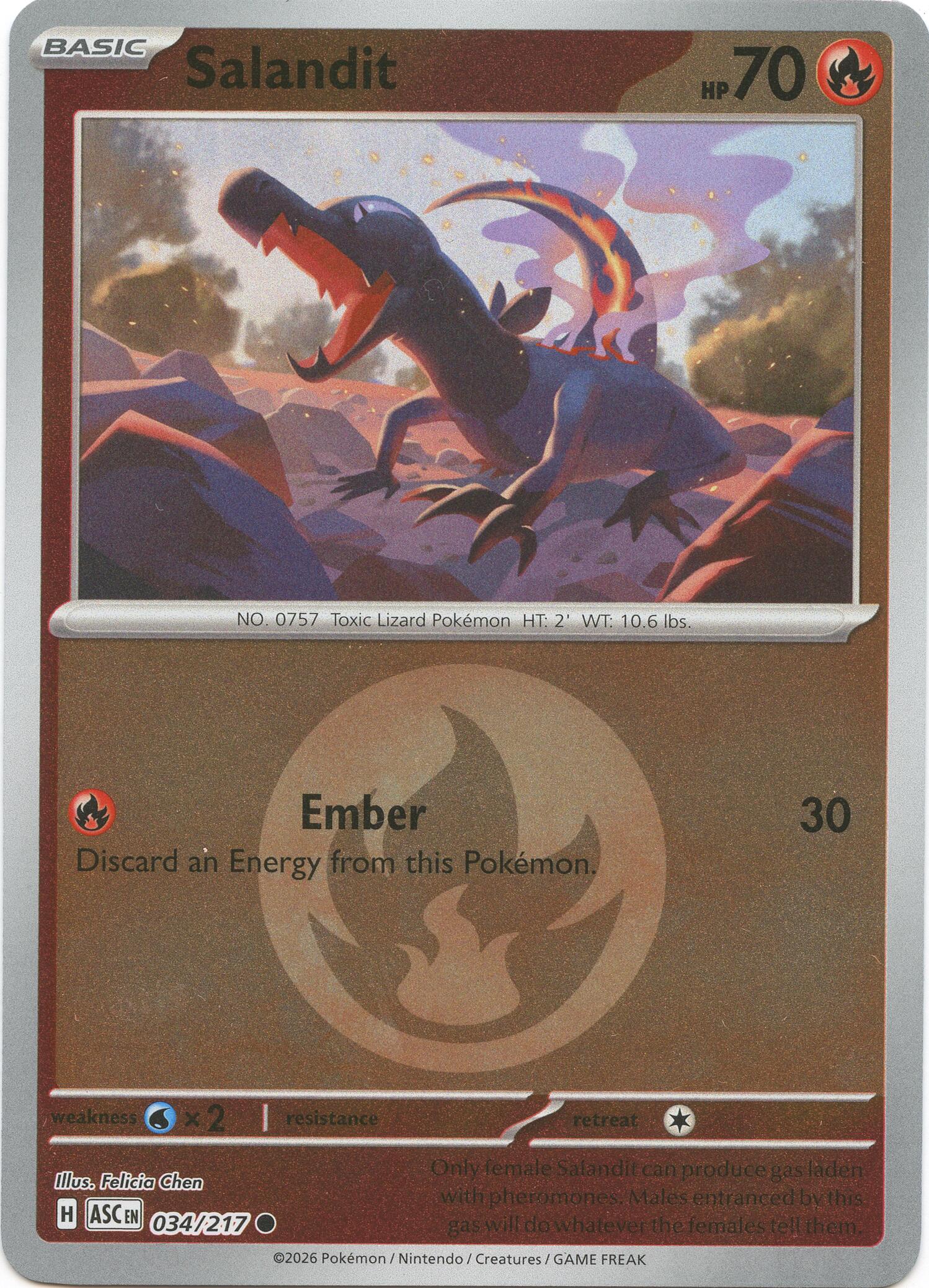 Salandit (034/217) (Energy Symbol Pattern) [Mega Evolution: Ascended Heroes] | Gear Gaming Bentonville