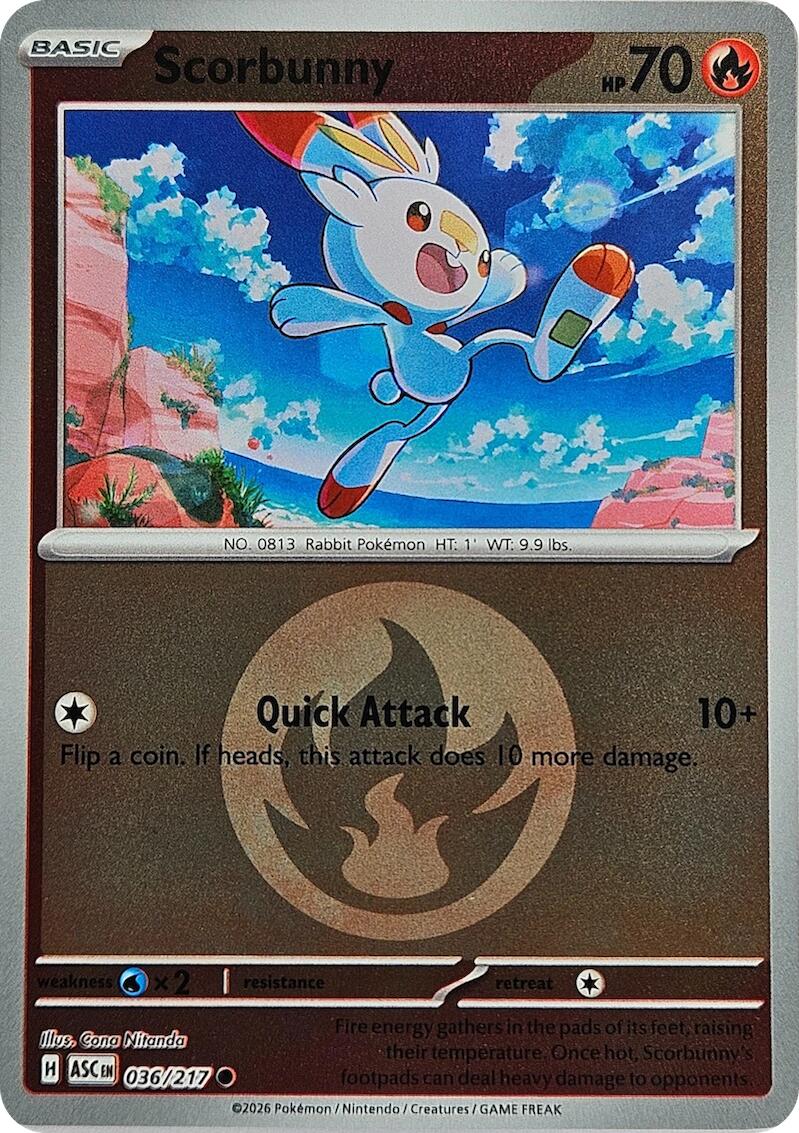 Scorbunny (036/217) (Energy Symbol Pattern) [Mega Evolution: Ascended Heroes] | Gear Gaming Bentonville
