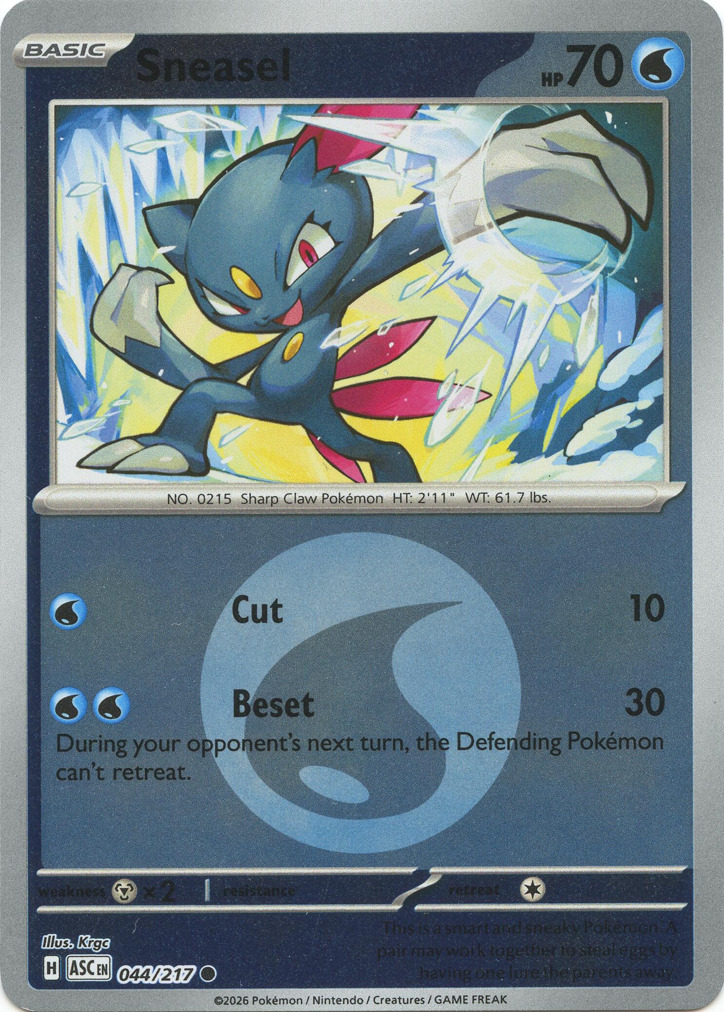 Sneasel (044/217) (Energy Symbol Pattern) [Mega Evolution: Ascended Heroes] | Gear Gaming Bentonville