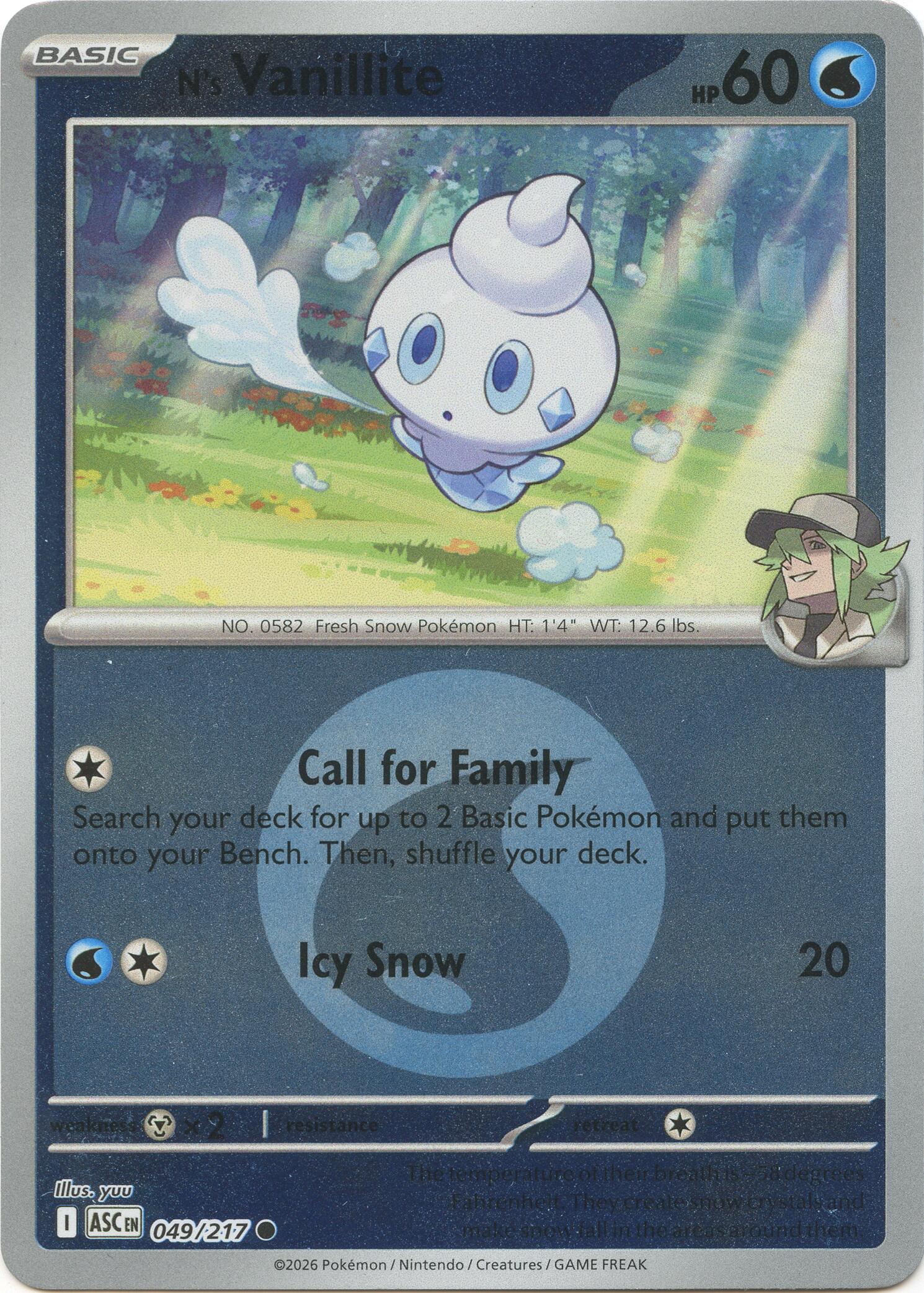 N's Vanillite (049/217) (Energy Symbol Pattern) [Mega Evolution: Ascended Heroes] | Gear Gaming Bentonville