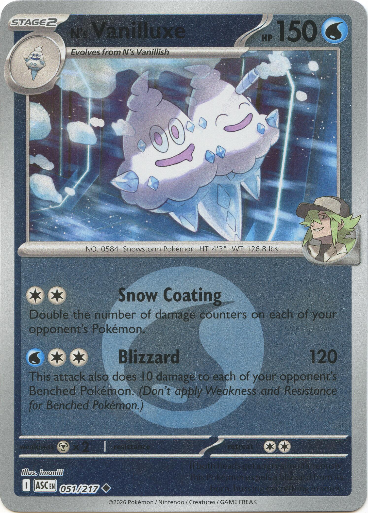 N's Vanilluxe (051/217) (Energy Symbol Pattern) [Mega Evolution: Ascended Heroes] | Gear Gaming Bentonville