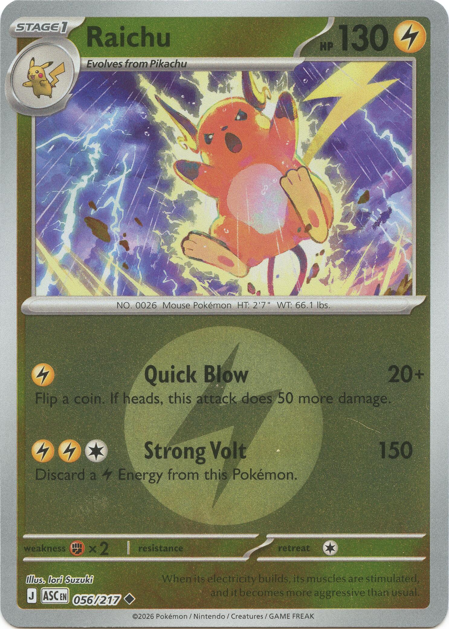 Raichu (056/217) (Energy Symbol Pattern) [Mega Evolution: Ascended Heroes] | Gear Gaming Bentonville