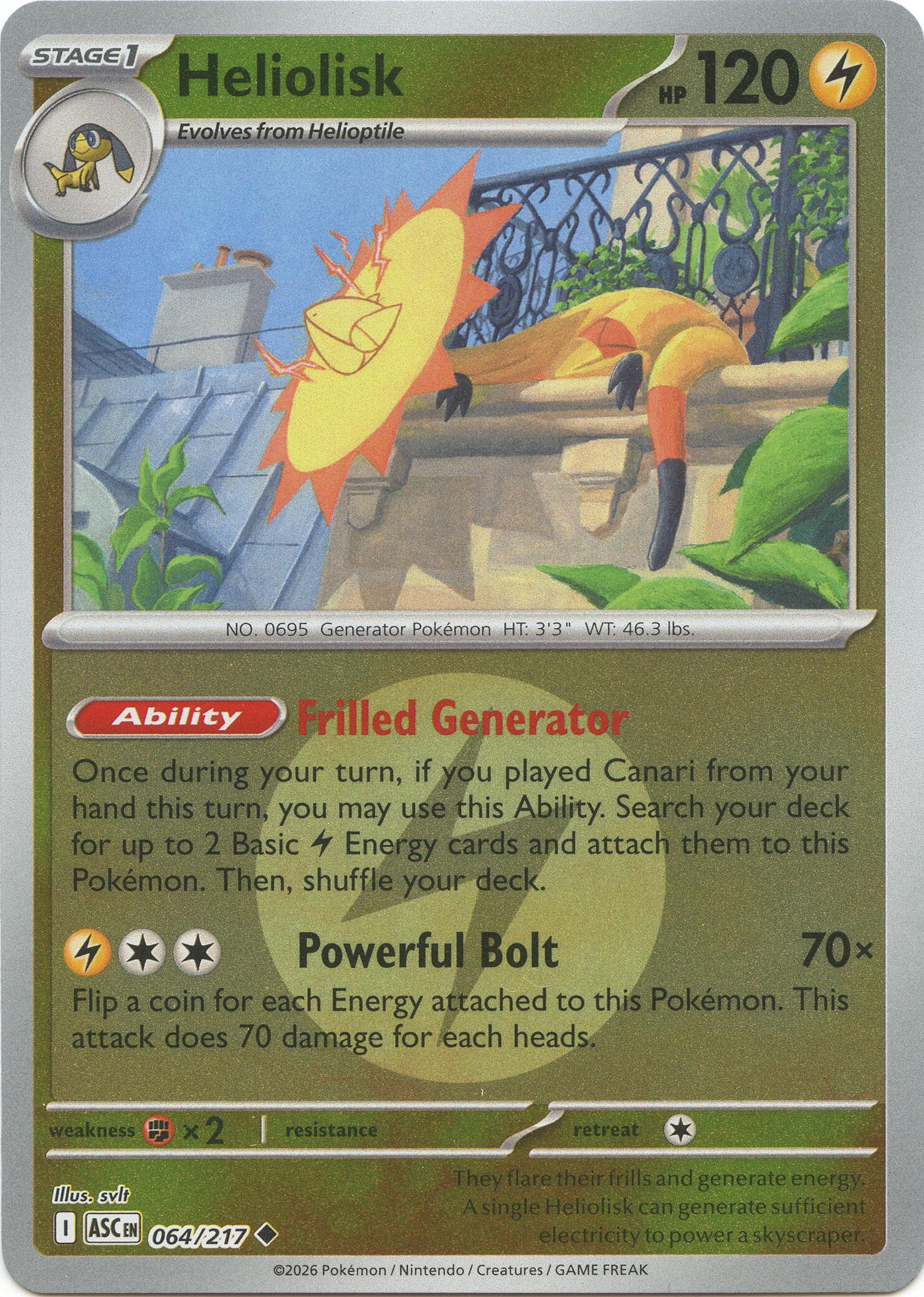 Heliolisk (064/217) (Energy Symbol Pattern) [Mega Evolution: Ascended Heroes] | Gear Gaming Bentonville