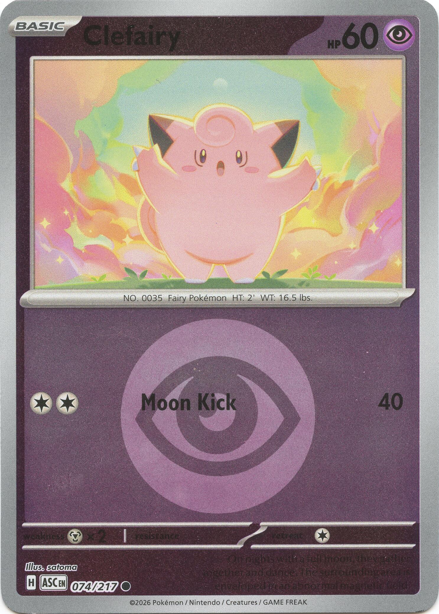 Clefairy (074/217) (Energy Symbol Pattern) [Mega Evolution: Ascended Heroes] | Gear Gaming Bentonville