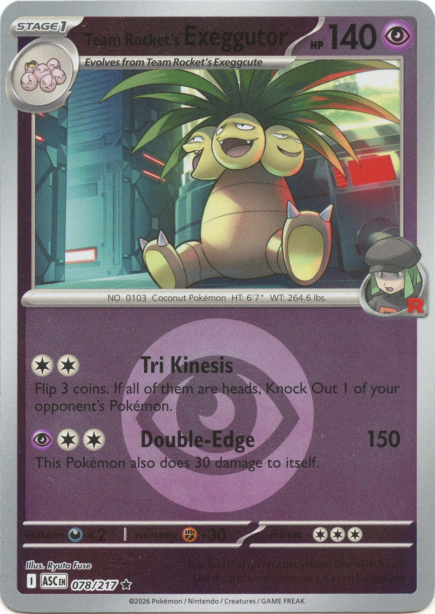 Team Rocket's Exeggutor (078/217) (Energy Symbol Pattern) [Mega Evolution: Ascended Heroes] | Gear Gaming Bentonville