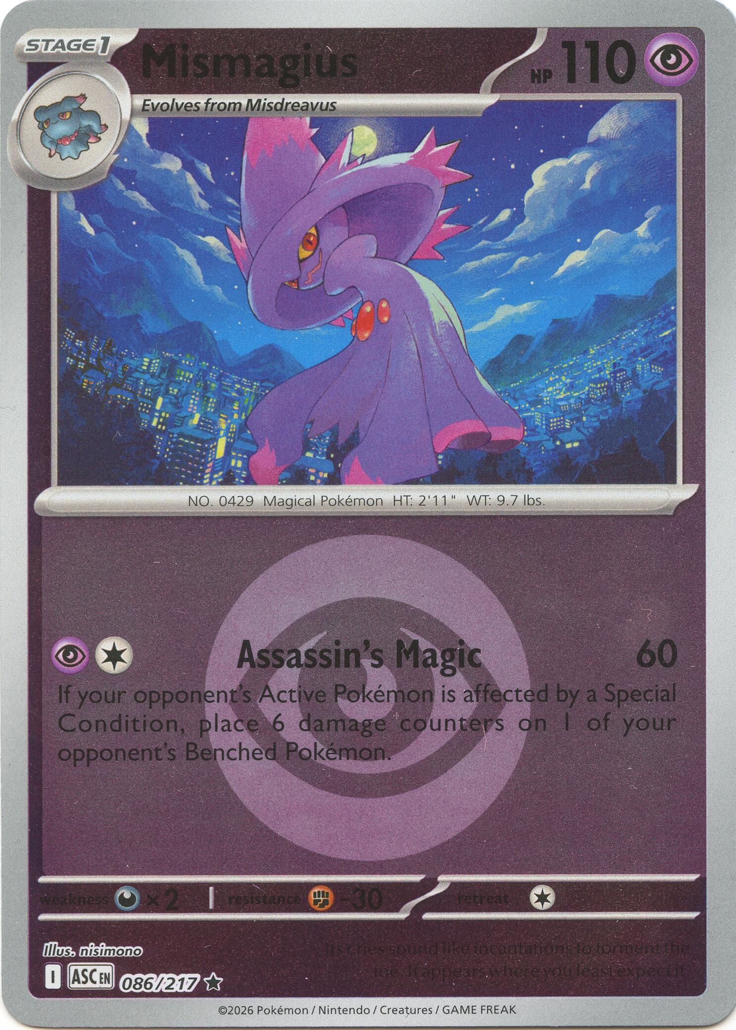 Mismagius (086/217) (Energy Symbol Pattern) [Mega Evolution: Ascended Heroes] | Gear Gaming Bentonville