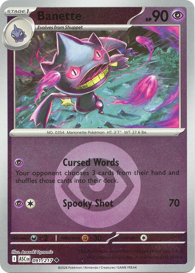 Banette (091/217) (Energy Symbol Pattern) [Mega Evolution: Ascended Heroes] | Gear Gaming Bentonville
