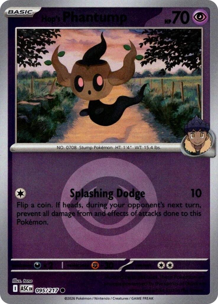 Hop's Phantump (095/217) (Energy Symbol Pattern) [Mega Evolution: Ascended Heroes] | Gear Gaming Bentonville