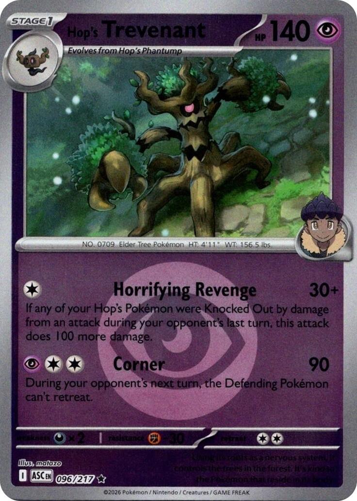 Hop's Trevenant (096/217) (Energy Symbol Pattern) [Mega Evolution: Ascended Heroes] | Gear Gaming Bentonville