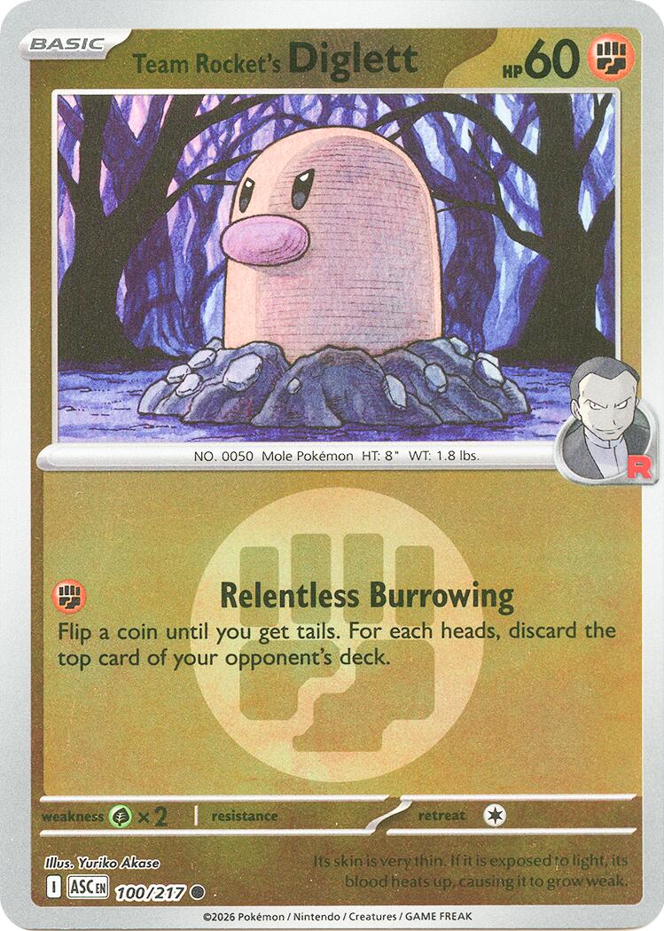 Team Rocket's Diglett (100/217) (Energy Symbol Pattern) [Mega Evolution: Ascended Heroes] | Gear Gaming Bentonville