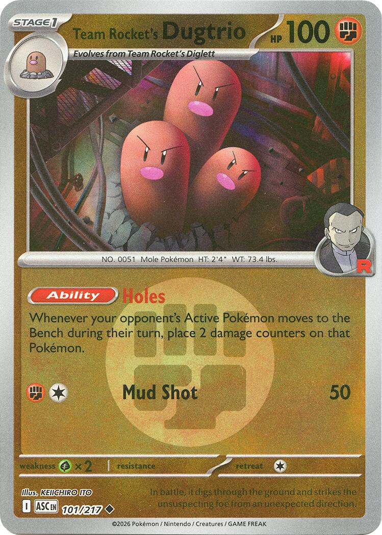 Team Rocket's Dugtrio (101/217) (Energy Symbol Pattern) [Mega Evolution: Ascended Heroes] | Gear Gaming Bentonville
