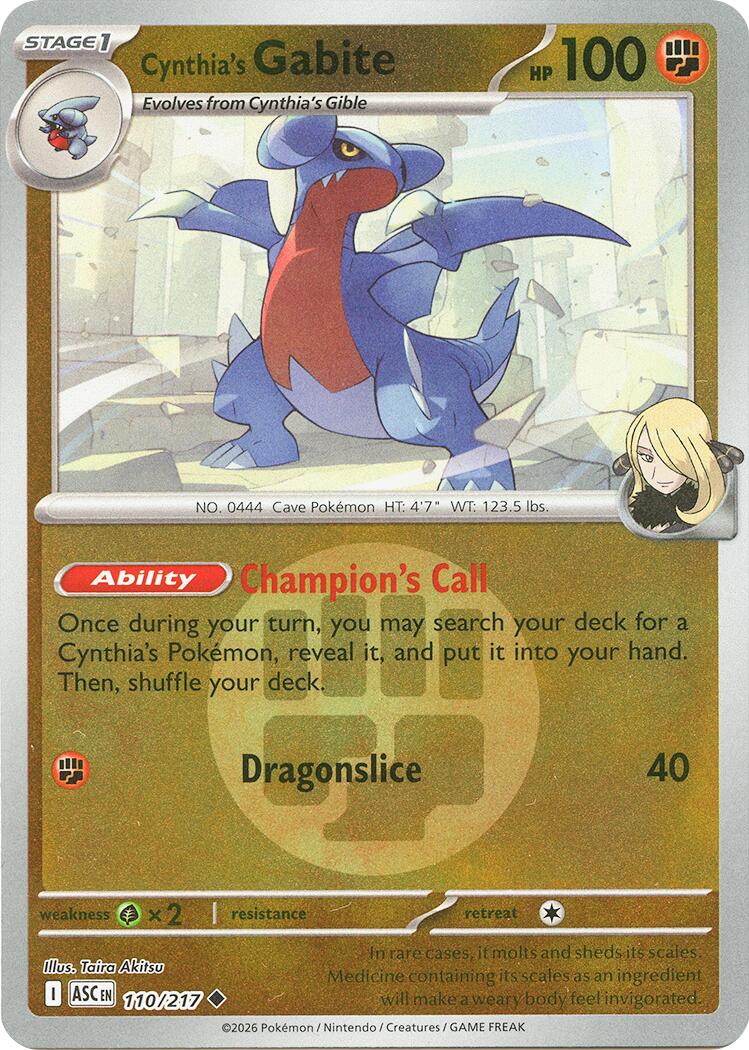 Cynthia's Gabite (110/217) (Energy Symbol Pattern) [Mega Evolution: Ascended Heroes] | Gear Gaming Bentonville