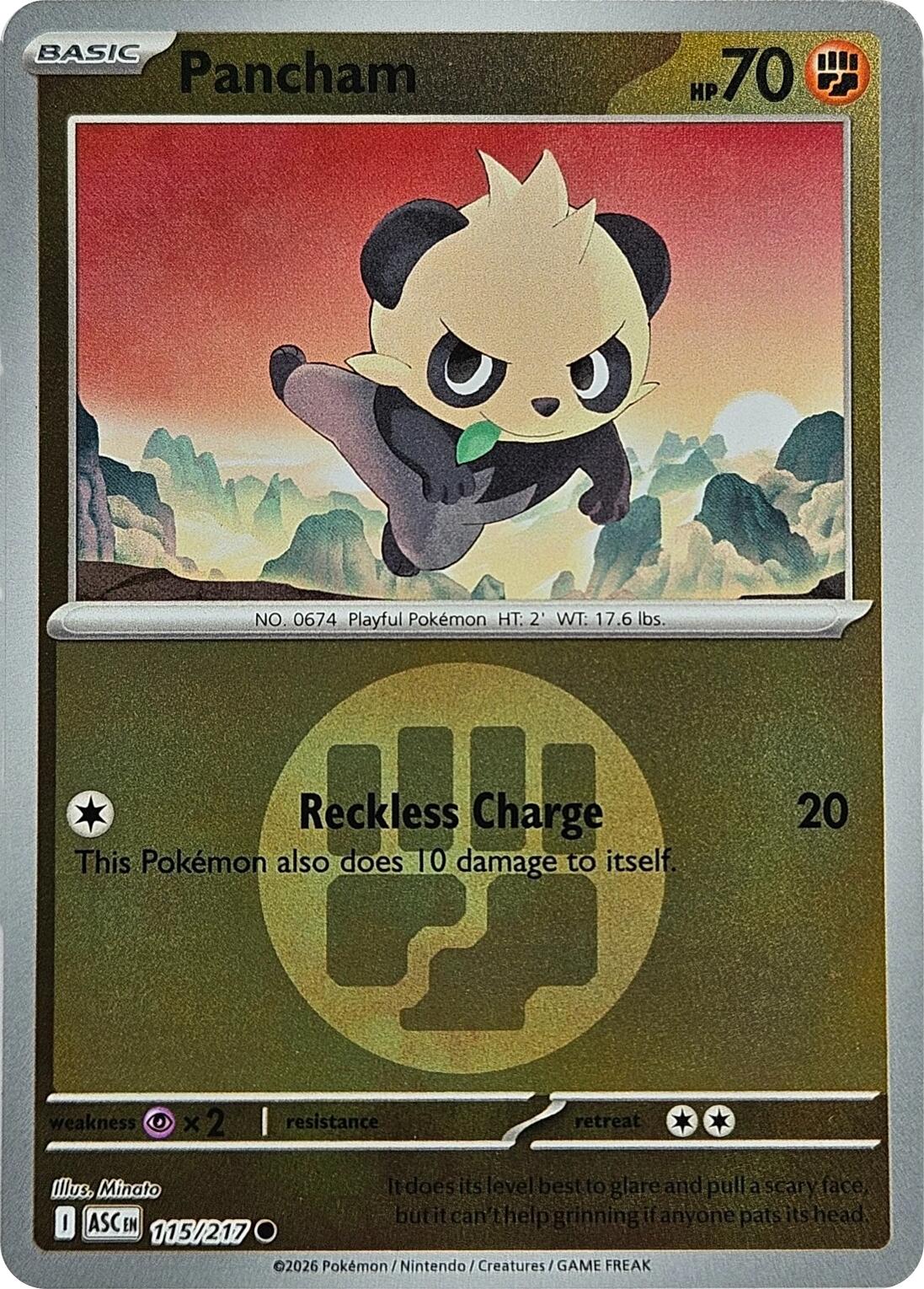 Pancham (115/217) (Energy Symbol Pattern) [Mega Evolution: Ascended Heroes] | Gear Gaming Bentonville