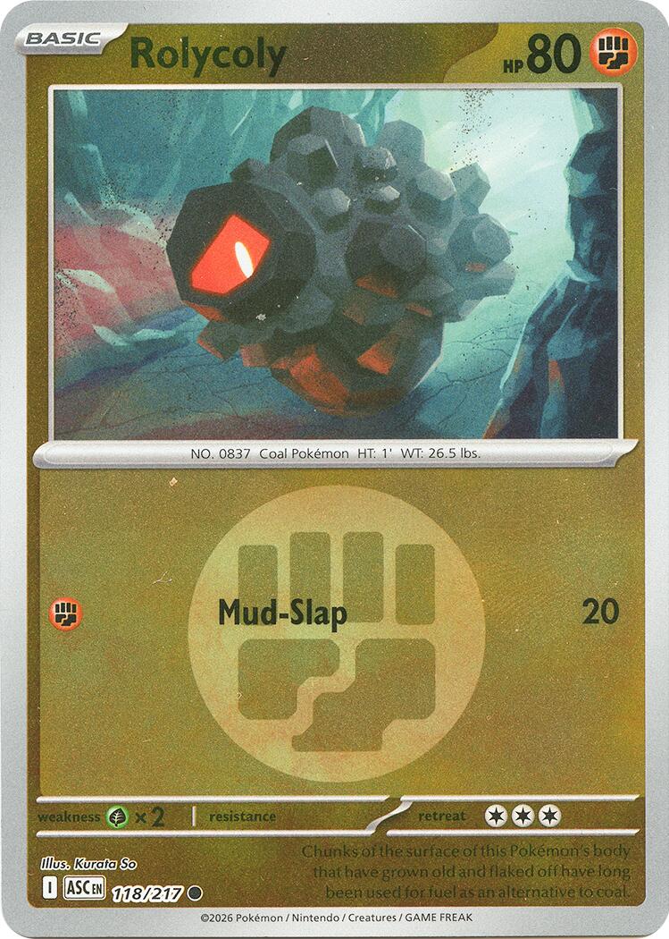 Rolycoly (118/217) (Energy Symbol Pattern) [Mega Evolution: Ascended Heroes] | Gear Gaming Bentonville