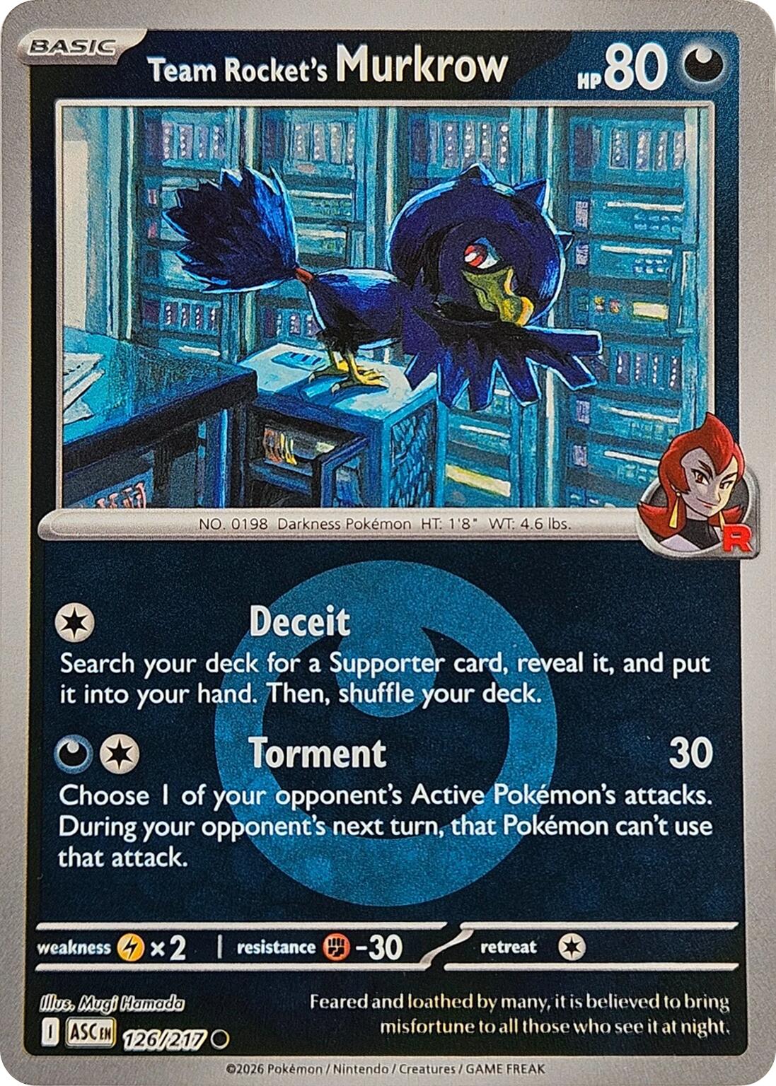 Team Rocket's Murkrow (126/217) (Energy Symbol Pattern) [Mega Evolution: Ascended Heroes] | Gear Gaming Bentonville