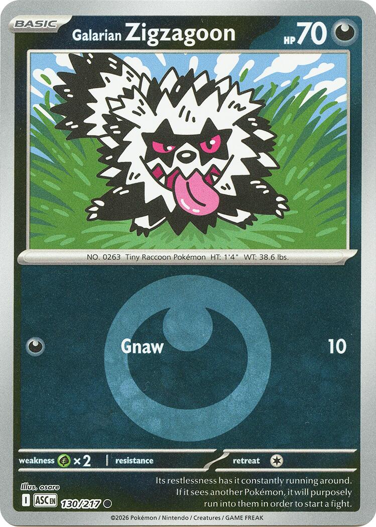 Galarian Zigzagoon (130/217) (Energy Symbol Pattern) [Mega Evolution: Ascended Heroes] | Gear Gaming Bentonville