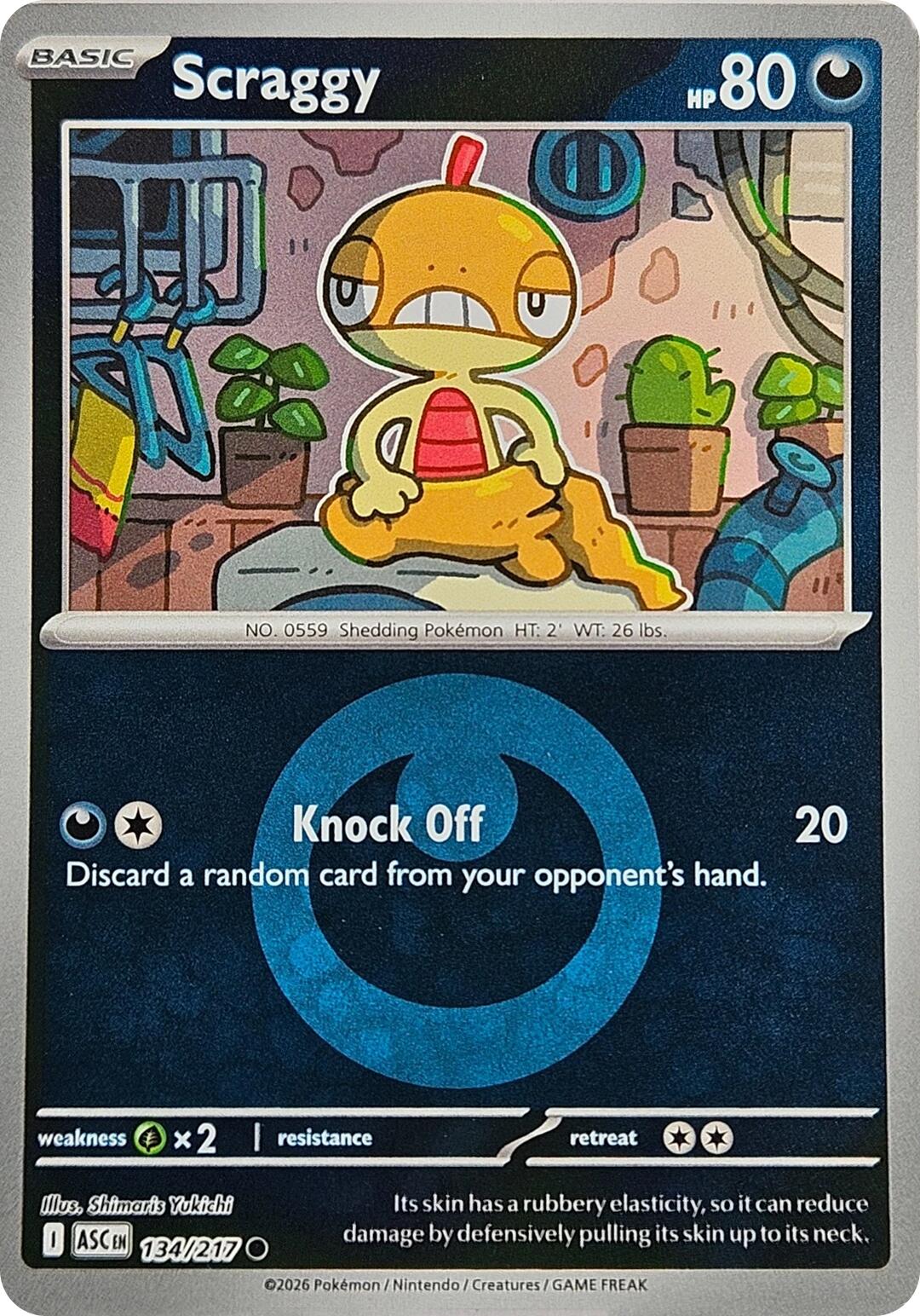 Scraggy (134/217) (Energy Symbol Pattern) [Mega Evolution: Ascended Heroes] | Gear Gaming Bentonville