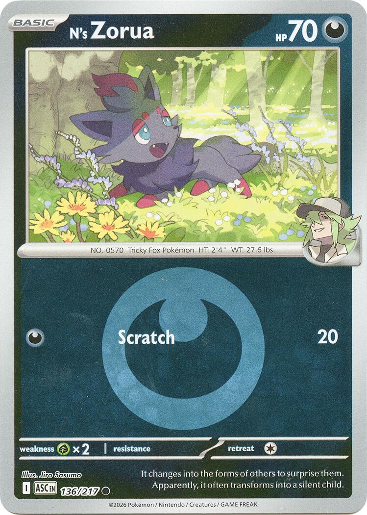 N's Zorua (136/217) (Energy Symbol Pattern) [Mega Evolution: Ascended Heroes] | Gear Gaming Bentonville
