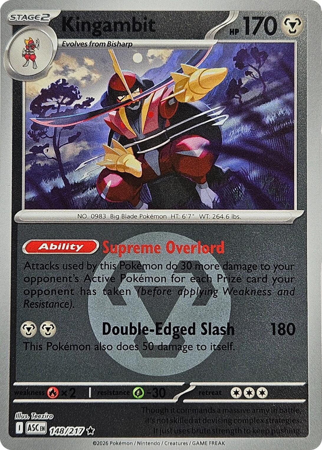 Kingambit (148/217) (Energy Symbol Pattern) [Mega Evolution: Ascended Heroes] | Gear Gaming Bentonville
