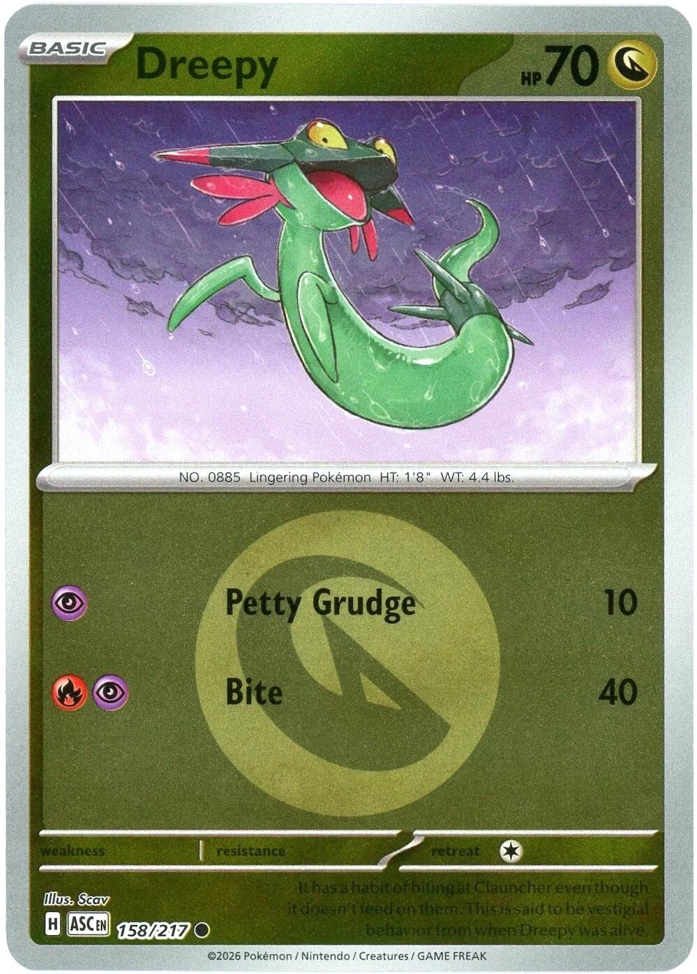 Dreepy (158/217) (Energy Symbol Pattern) [Mega Evolution: Ascended Heroes] | Gear Gaming Bentonville