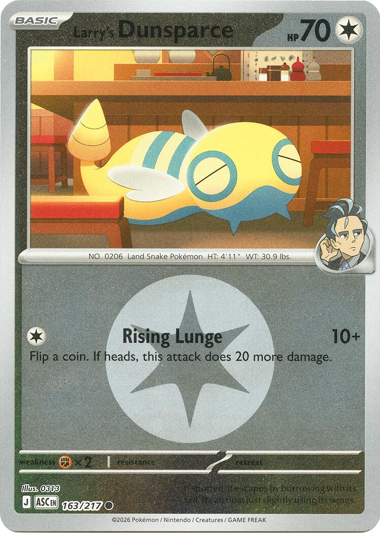 Larry's Dunsparce (163/217) (Energy Symbol Pattern) [Mega Evolution: Ascended Heroes] | Gear Gaming Bentonville