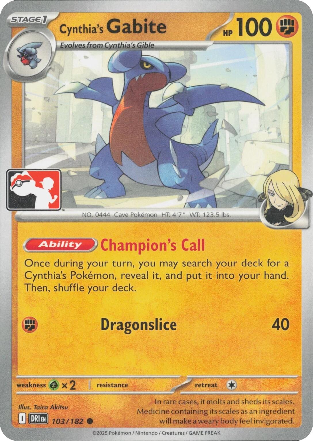 Cynthia's Gabite (103/182) [Prize Pack Series Eight] | Gear Gaming Bentonville