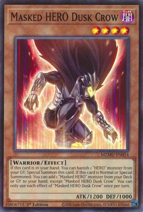 Masked HERO Dusk Crow [MZMU-EN014] Super Rare | Gear Gaming Bentonville