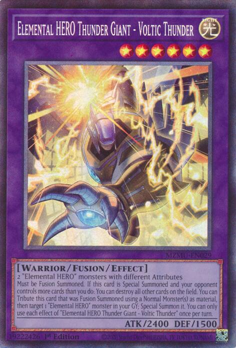 Elemental HERO Thunder Giant - Voltic Thunder (Collector's Rare) [MZMU-EN029] Collector's Rare | Gear Gaming Bentonville