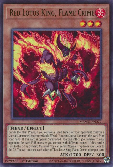 Red Lotus King, Flame Crime [MZMU-EN077] Ultra Rare | Gear Gaming Bentonville