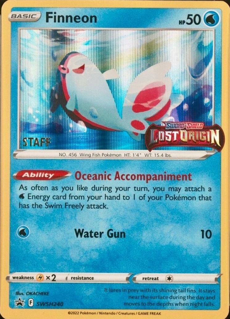 Finneon (SWSH240) (Prerelease Staff) [Sword & Shield: Black Star Promos] | Gear Gaming Bentonville
