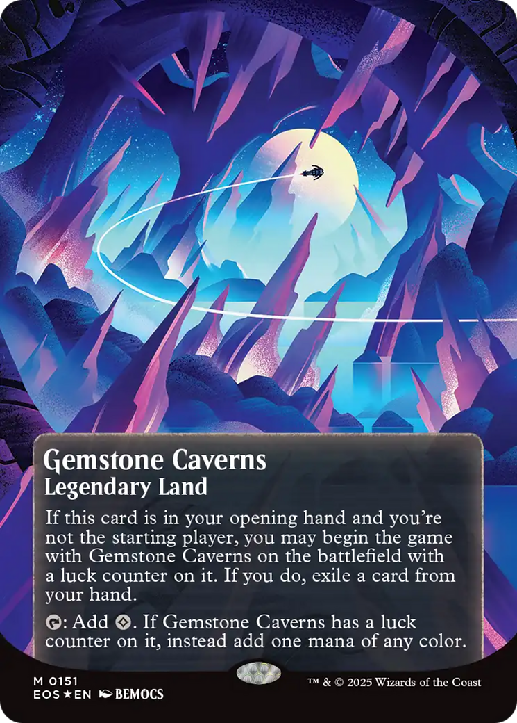 Gemstone Caverns (0151) (Borderless) (Galaxy Foil) [Edge of Eternities: Stellar Sights] | Gear Gaming Bentonville
