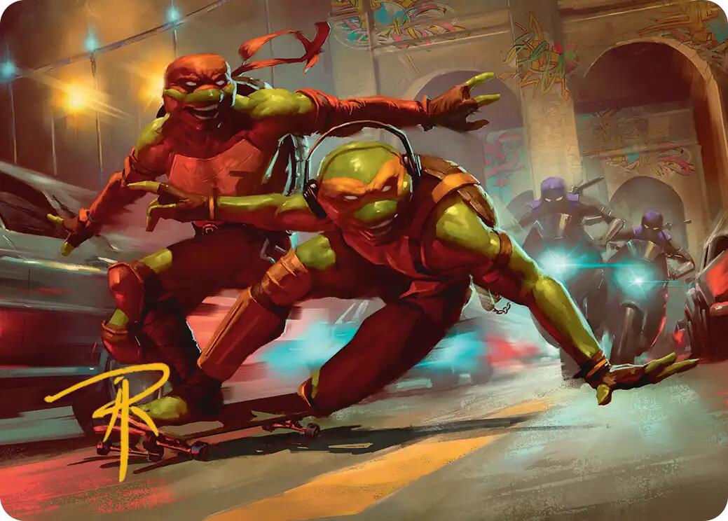 Raph & Mikey, Troublemakers Art Card (Gold-Stamped Signature) [Teenage Mutant Ninja Turtles Art Series] | Gear Gaming Bentonville