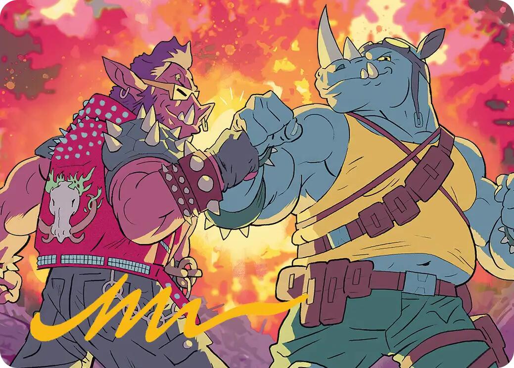 Bebop & Rocksteady Art Card (Gold-Stamped Signature) [Teenage Mutant Ninja Turtles Art Series] | Gear Gaming Bentonville