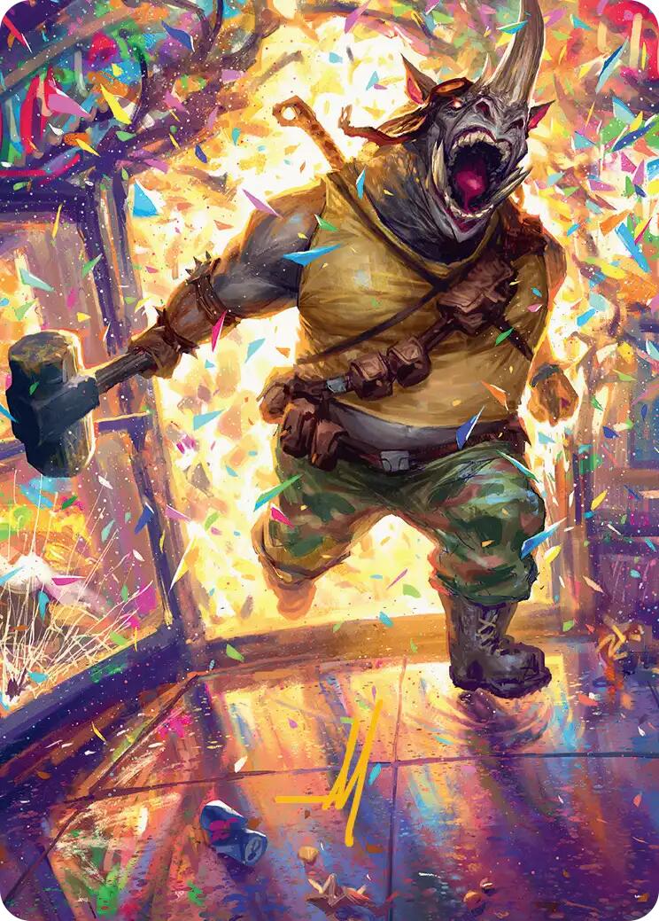 Rocksteady, Rowdy Rhino Art Card (Gold-Stamped Signature) [Teenage Mutant Ninja Turtles Art Series] | Gear Gaming Bentonville