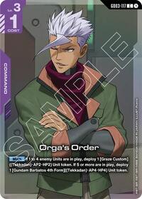 Orga's Order (Premium Card Collection Gundam Assemble) (GD03-117) [Gundam Promotional Cards] | Gear Gaming Bentonville