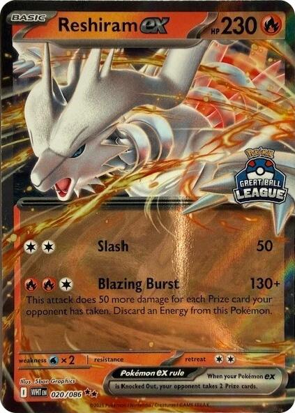 Reshiram ex (020/086) (Great Ball League) [League & Championship Cards] | Gear Gaming Bentonville