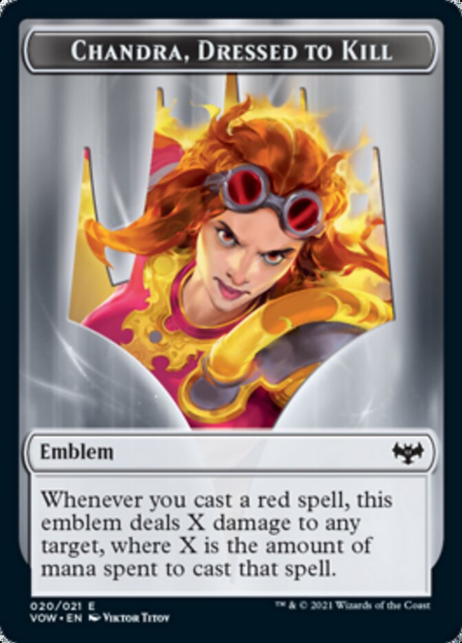 Blood // Chandra, Dressed to Kill Emblem Double-Sided Token [Innistrad: Crimson Vow Tokens] | Gear Gaming Bentonville