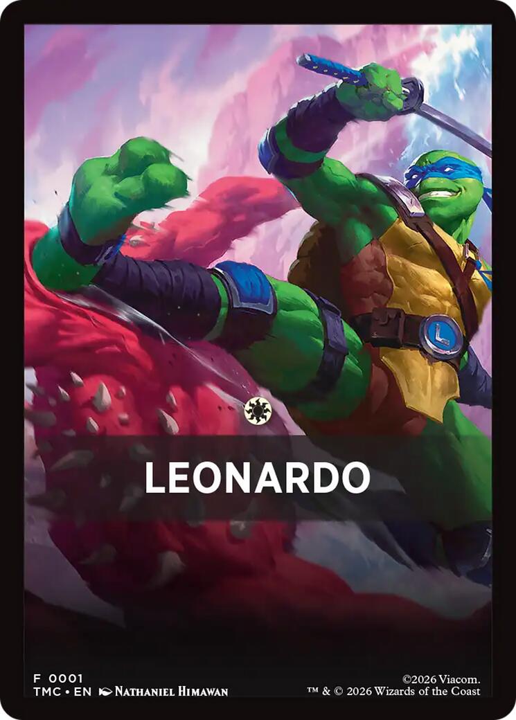 Leonardo Theme Card [Teenage Mutant Ninja Turtles Commander Tokens] | Gear Gaming Bentonville