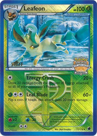 Leafeon (11/116) (Regional Championship Promo Staff) [Black & White: Plasma Freeze] | Gear Gaming Bentonville