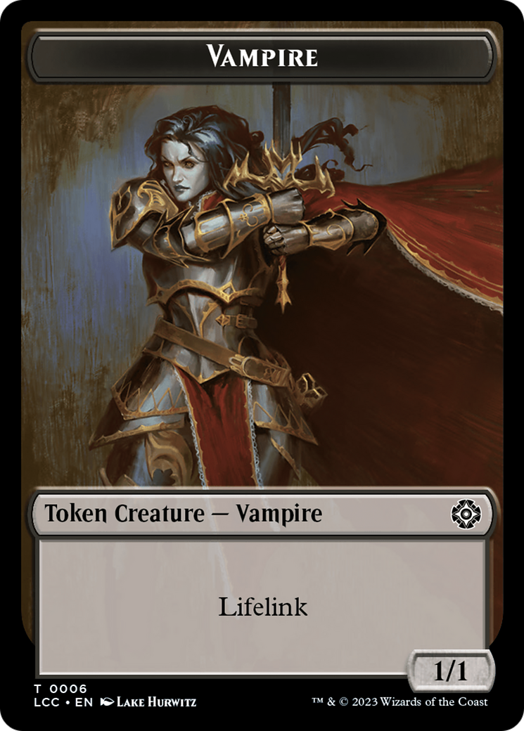 Vampire (0006) // Vampire Demon Double-Sided Token [The Lost Caverns of Ixalan Commander Tokens] | Gear Gaming Bentonville