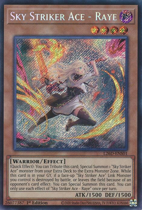 Sky Striker Ace - Raye (Alternate Art) (Secret Rare) [L26D-ENS01] Secret Rare | Gear Gaming Bentonville