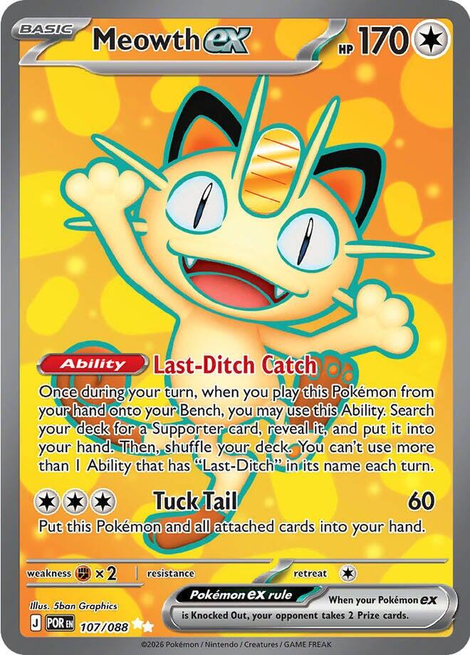 Meowth ex (107/088) [Mega Evolution: Perfect Order] | Gear Gaming Bentonville