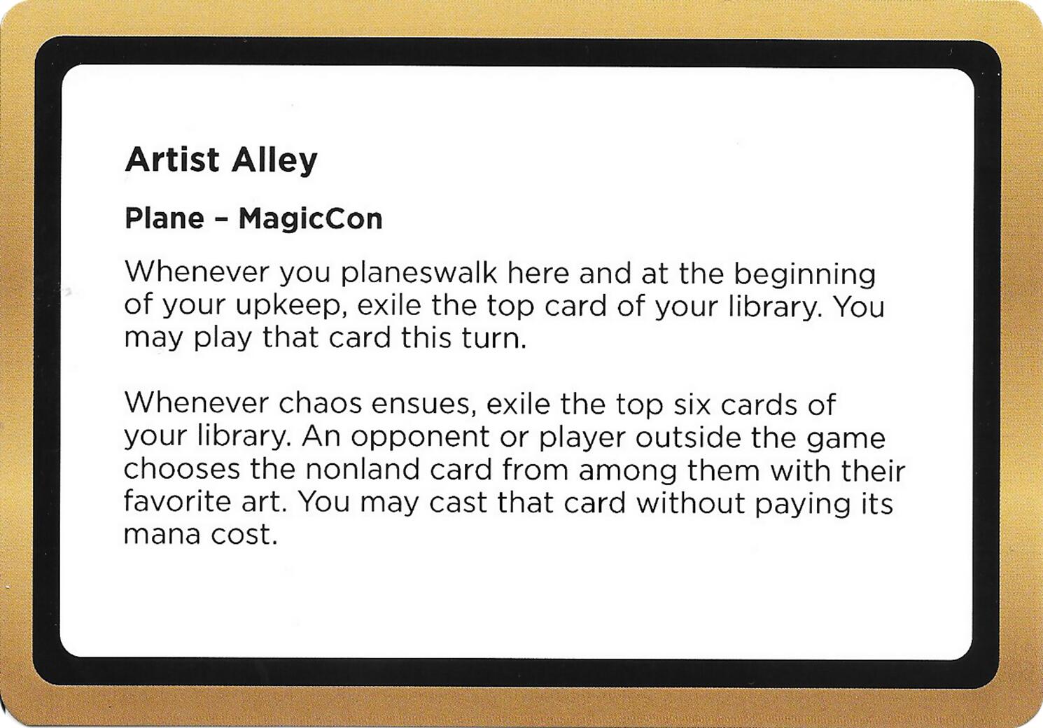 Artist Alley (Black Lotus Unknown Planechase) [Oversize Cards] | Gear Gaming Bentonville